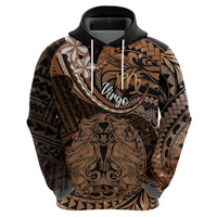 Polynesian Pride Virgo Zodiac Hoodie Astrological Sign Tribal Plumeria Brown Galaxy - Wonder Print Shop