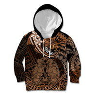 Polynesian Pride Virgo Zodiac Kid Hoodie Astrological Sign Tribal Plumeria Brown Galaxy - Wonder Print Shop