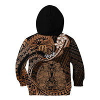 Polynesian Pride Virgo Zodiac Kid Hoodie Astrological Sign Tribal Plumeria Brown Galaxy - Wonder Print Shop