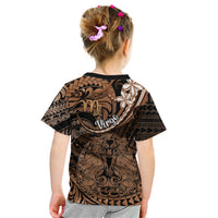 Polynesian Pride Virgo Zodiac Kid T Shirt Astrological Sign Tribal Plumeria Brown Galaxy - Wonder Print Shop