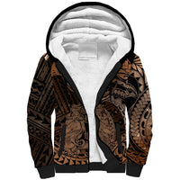 Polynesian Pride Virgo Zodiac Sherpa Hoodie Astrological Sign Tribal Plumeria Brown Galaxy - Wonder Print Shop