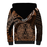 Polynesian Pride Virgo Zodiac Sherpa Hoodie Astrological Sign Tribal Plumeria Brown Galaxy - Wonder Print Shop