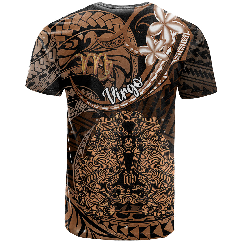 Polynesian Pride Virgo Zodiac T Shirt Astrological Sign Tribal Plumeria Brown Galaxy - Wonder Print Shop