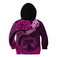 Polynesian Pride Libra Zodiac Kid Hoodie Astrological Sign Tribal Plumeria Pink Galaxy - Wonder Print Shop