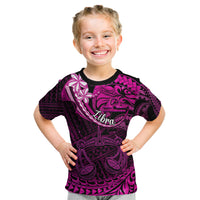 Polynesian Pride Libra Zodiac Kid T Shirt Astrological Sign Tribal Plumeria Pink Galaxy - Wonder Print Shop