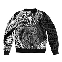 Polynesian Pride Scorpio Zodiac Bomber Jacket Astrological Sign Tribal Plumeria Black - Wonder Print Shop