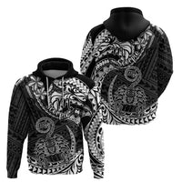 Polynesian Pride Scorpio Zodiac Hoodie Astrological Sign Tribal Plumeria Black - Wonder Print Shop