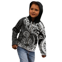Polynesian Pride Scorpio Zodiac Kid Hoodie Astrological Sign Tribal Plumeria Black - Wonder Print Shop