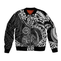 Polynesian Pride Scorpio Zodiac Sleeve Zip Bomber Jacket Astrological Sign Tribal Plumeria Black - Wonder Print Shop