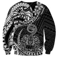 Polynesian Pride Scorpio Zodiac Sweatshirt Astrological Sign Tribal Plumeria Black - Wonder Print Shop