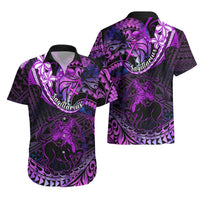 Polynesian Pride Sagittarius Zodiac Hawaiian Shirt Astrological Sign Tribal Plumeria Purple Galaxy - Wonder Print Shop