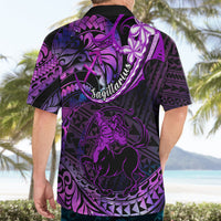 Polynesian Pride Sagittarius Zodiac Hawaiian Shirt Astrological Sign Tribal Plumeria Purple Galaxy - Wonder Print Shop