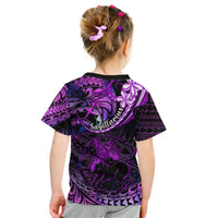 Polynesian Pride Sagittarius Zodiac Kid T Shirt Astrological Sign Tribal Plumeria Purple Galaxy - Wonder Print Shop