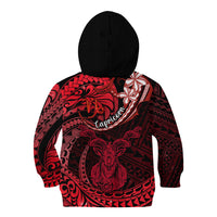 Polynesian Pride Capricorn Zodiac Kid Hoodie Astrological Sign Tribal Plumeria Red Galaxy - Wonder Print Shop