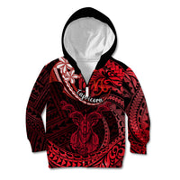 Polynesian Pride Capricorn Zodiac Kid Hoodie Astrological Sign Tribal Plumeria Red Galaxy - Wonder Print Shop