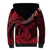 Polynesian Pride Capricorn Zodiac Sherpa Hoodie Astrological Sign Tribal Plumeria Red Galaxy - Wonder Print Shop