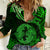 Polynesian Pride Pisces Zodiac Women Casual Shirt Astrological Sign Tribal Plumeria Green Galaxy - Wonder Print Shop