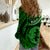 Polynesian Pride Pisces Zodiac Women Casual Shirt Astrological Sign Tribal Plumeria Green Galaxy - Wonder Print Shop
