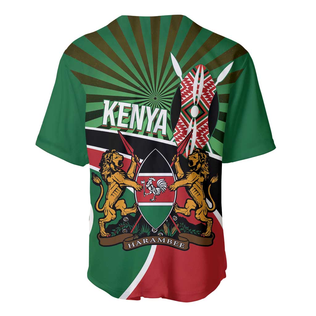Athletics Kenya Baseball Jersey Maasai Shield Running Way - Wonder Print Shop