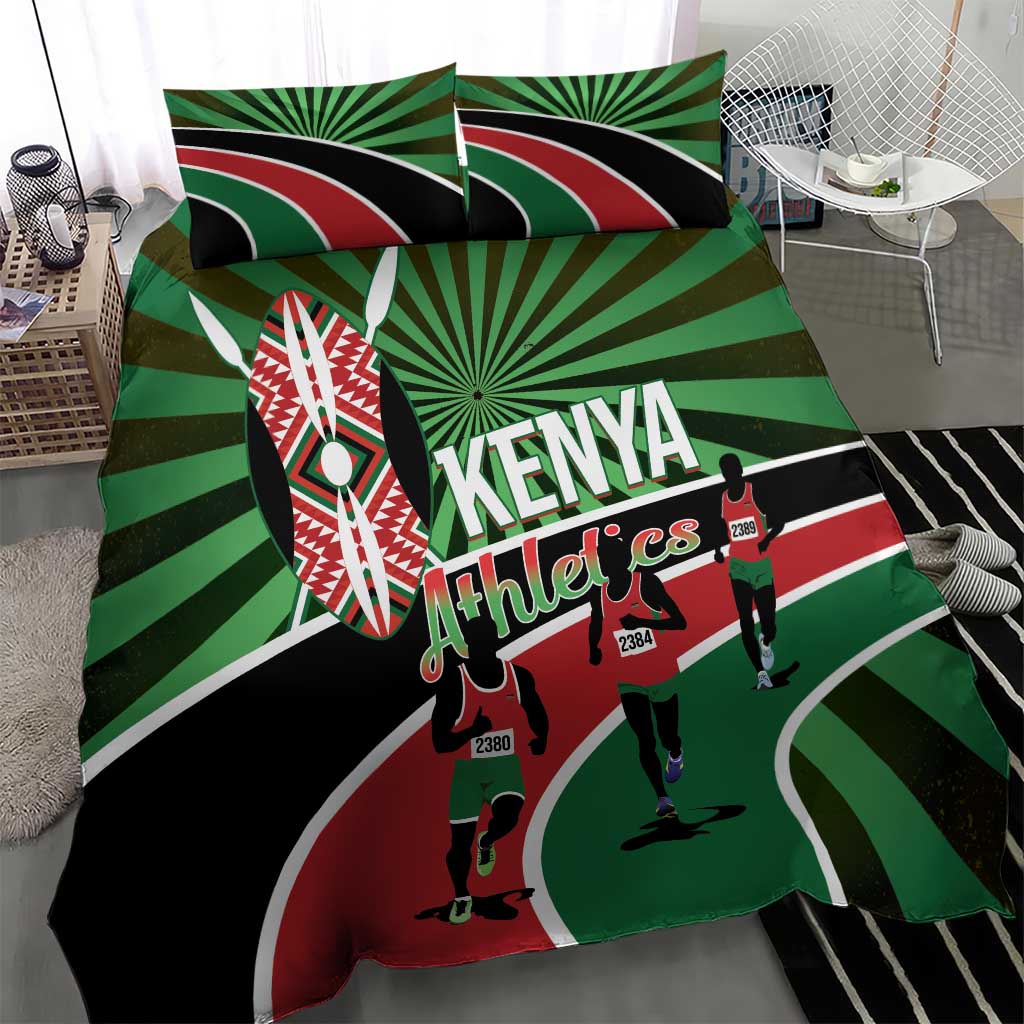 Athletics Kenya Bedding Set Maasai Shield Running Way - Wonder Print Shop