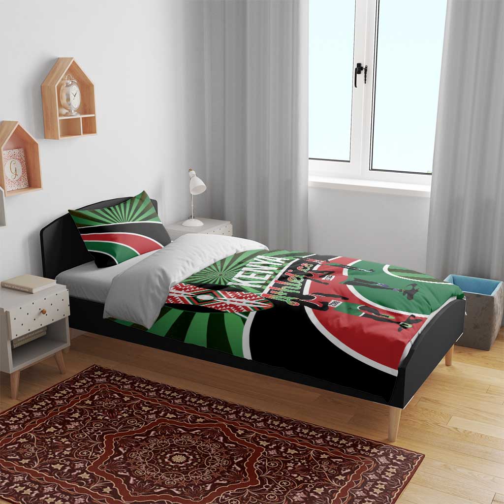 Athletics Kenya Bedding Set Maasai Shield Running Way - Wonder Print Shop