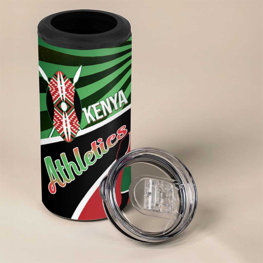 Athletics Kenya 4 in 1 Can Cooler Tumbler Maasai Shield Running Way - Wonder Print Shop
