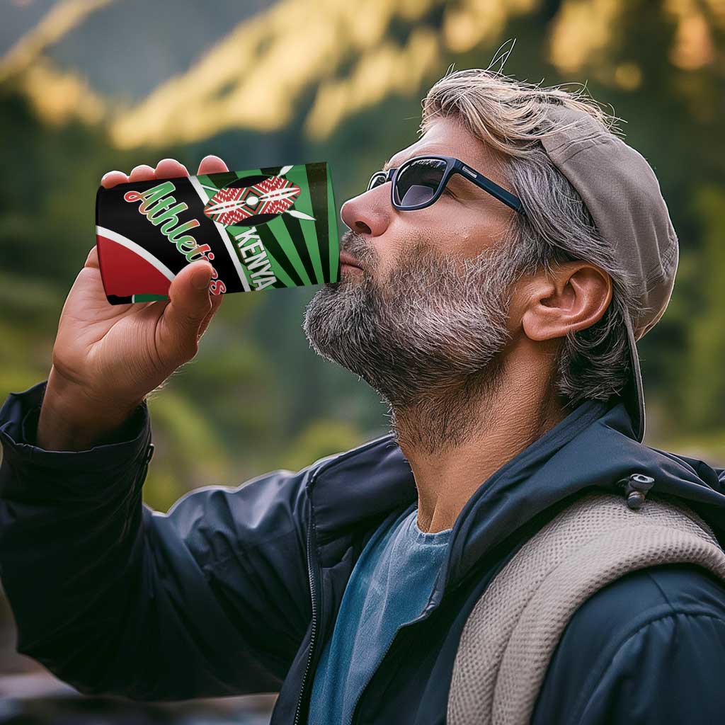 Athletics Kenya 4 in 1 Can Cooler Tumbler Maasai Shield Running Way - Wonder Print Shop