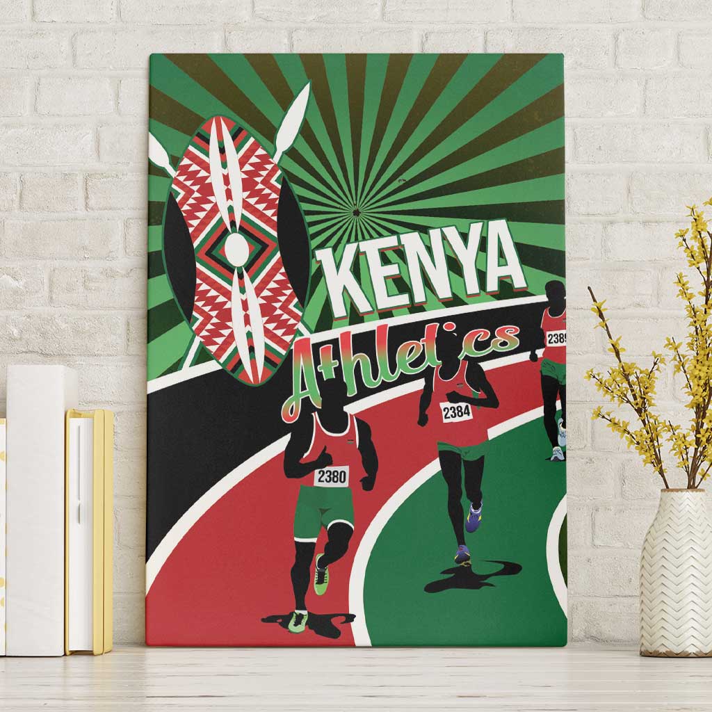Athletics Kenya Canvas Wall Art Maasai Shield Running Way - Wonder Print Shop