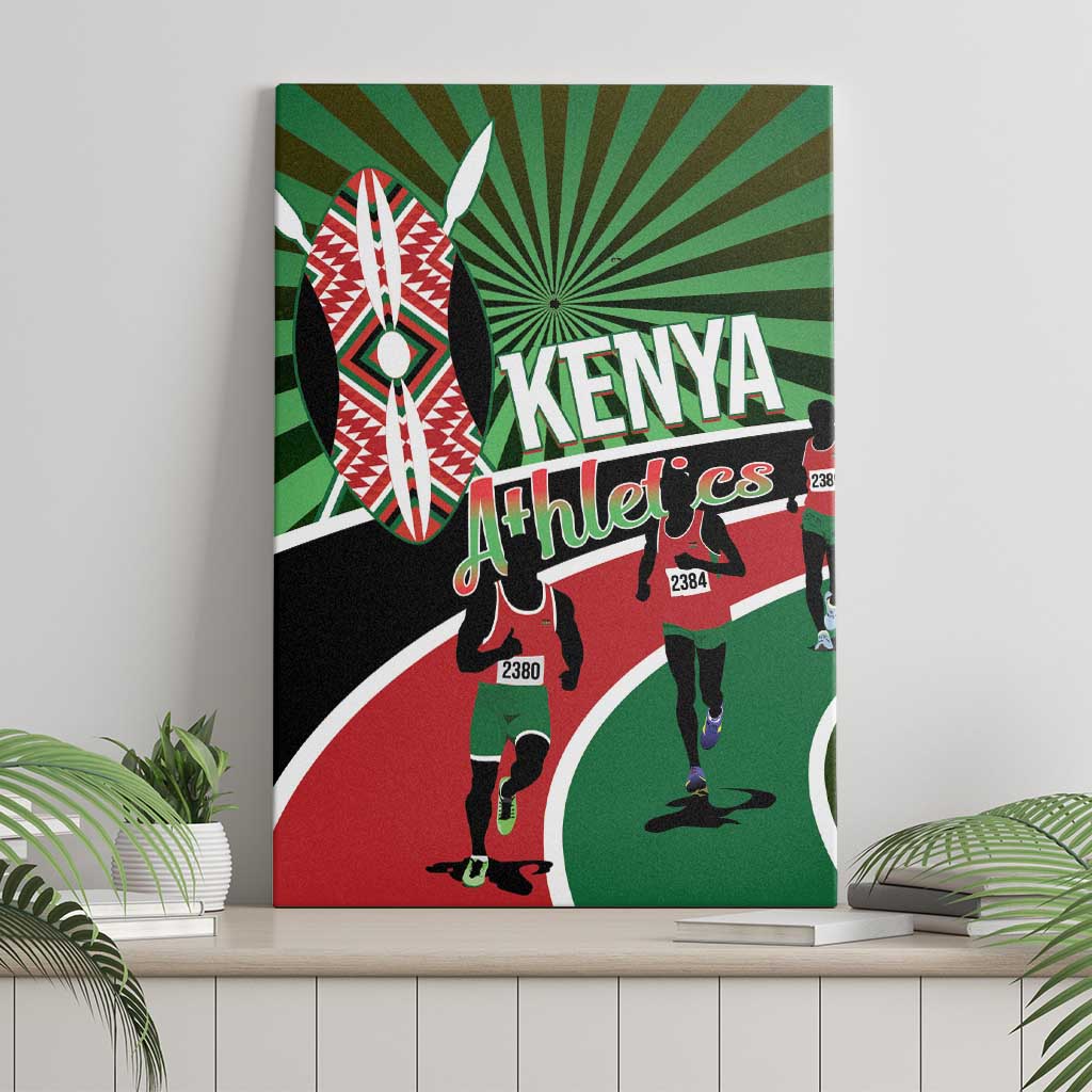 Athletics Kenya Canvas Wall Art Maasai Shield Running Way - Wonder Print Shop