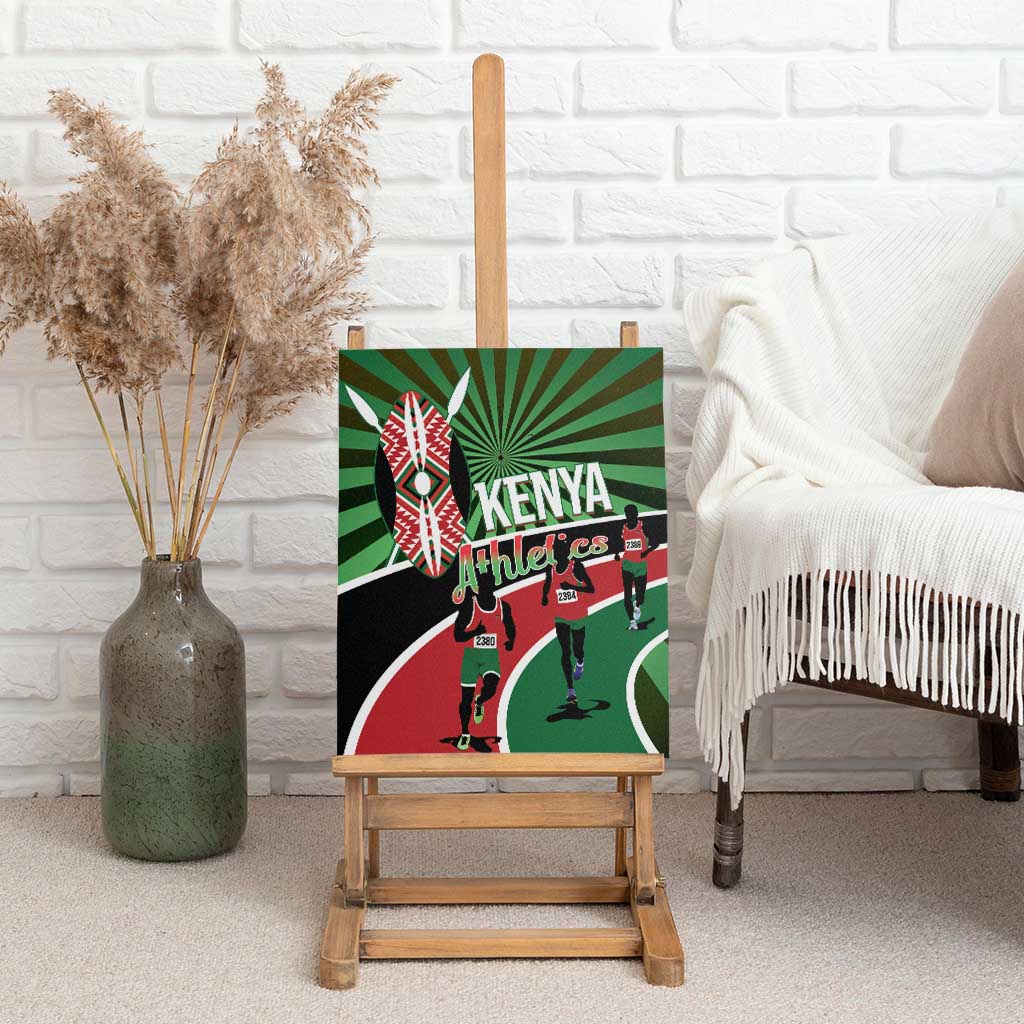 Athletics Kenya Canvas Wall Art Maasai Shield Running Way - Wonder Print Shop