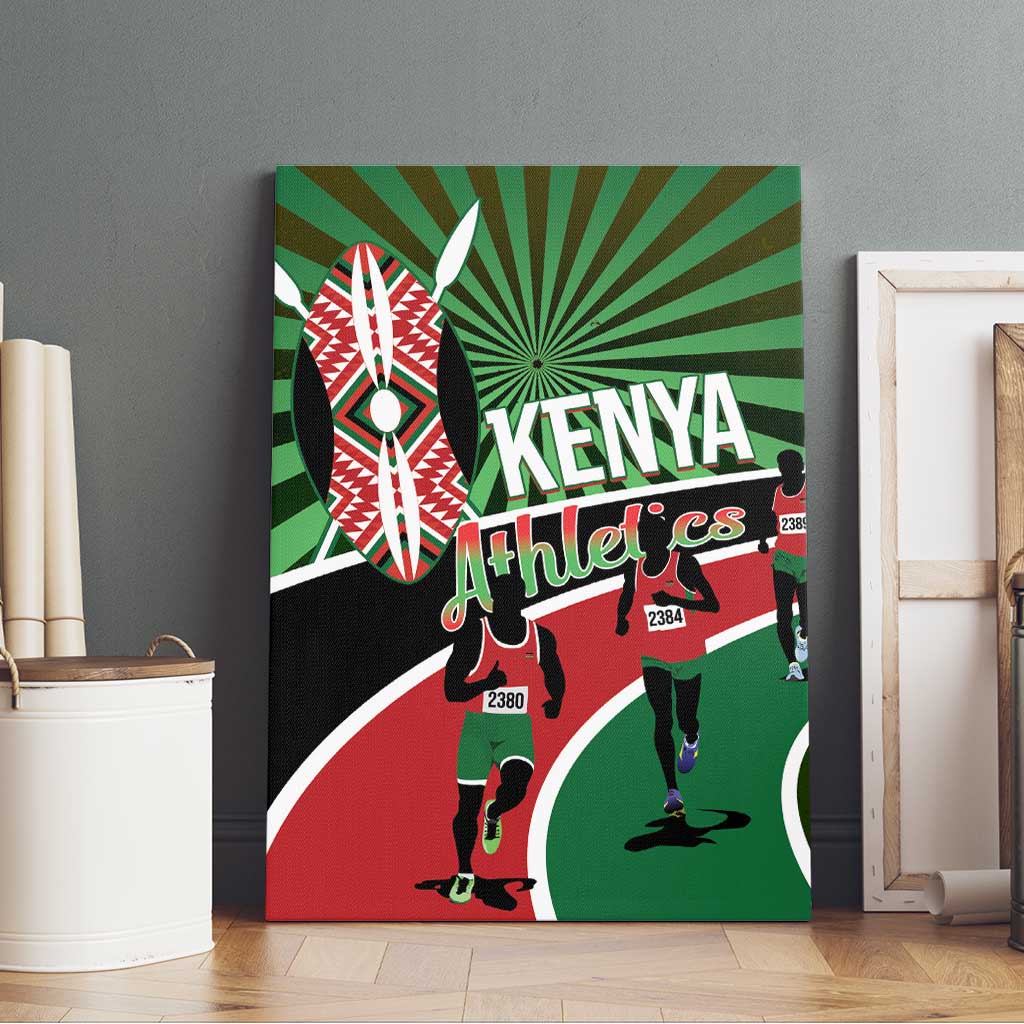 Athletics Kenya Canvas Wall Art Maasai Shield Running Way - Wonder Print Shop