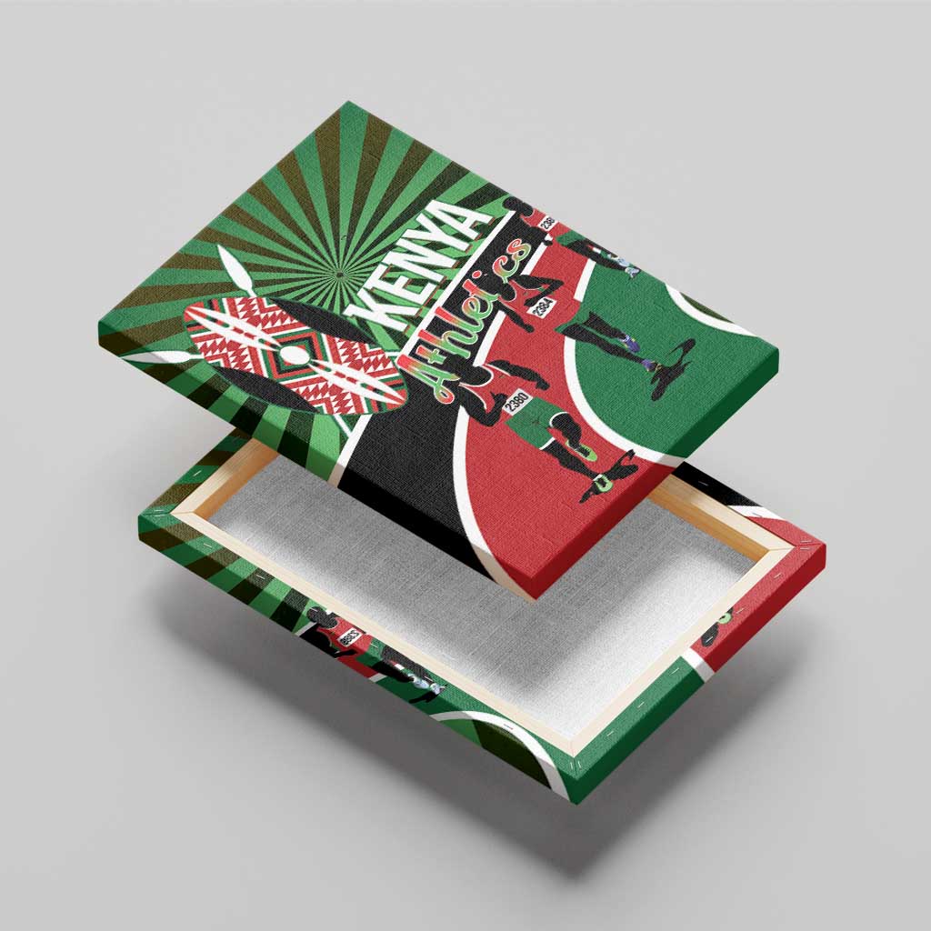 Athletics Kenya Canvas Wall Art Maasai Shield Running Way - Wonder Print Shop