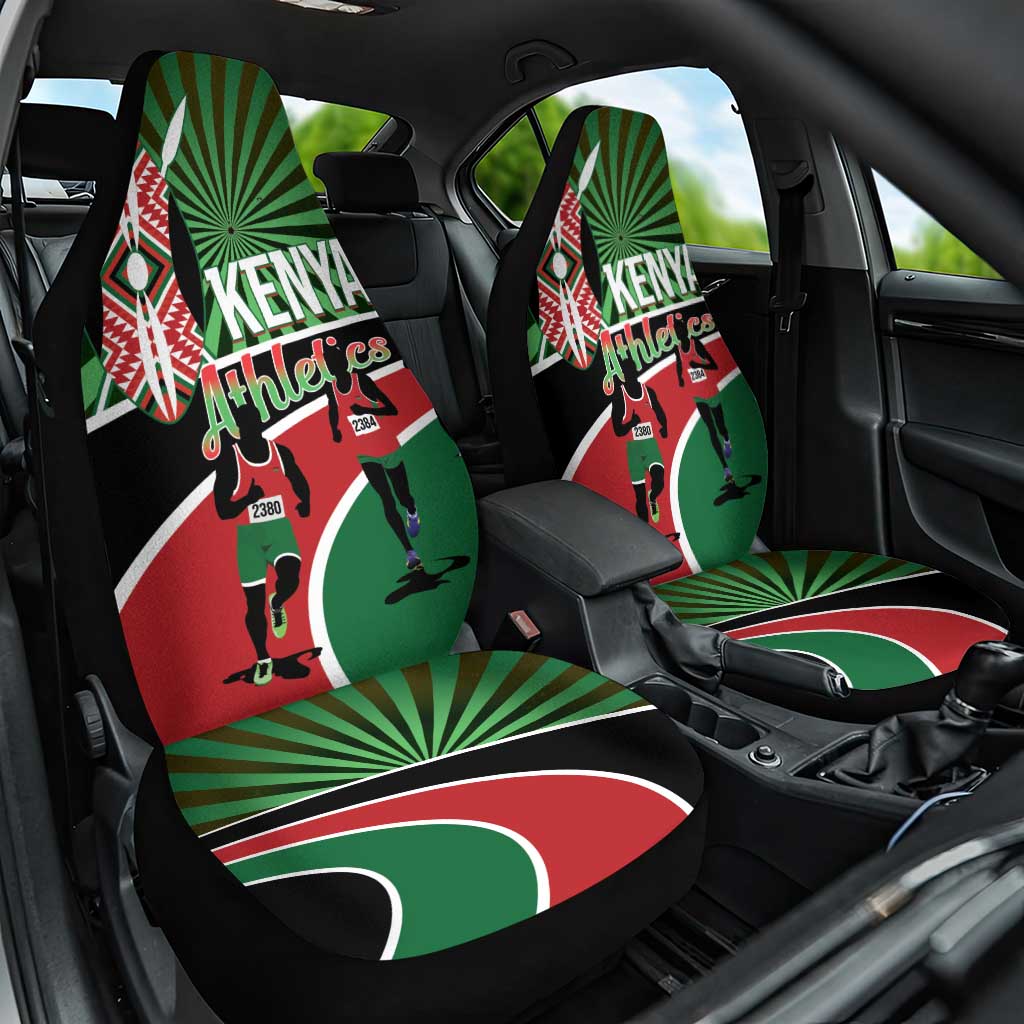 Athletics Kenya Car Seat Cover Maasai Shield Running Way - Wonder Print Shop