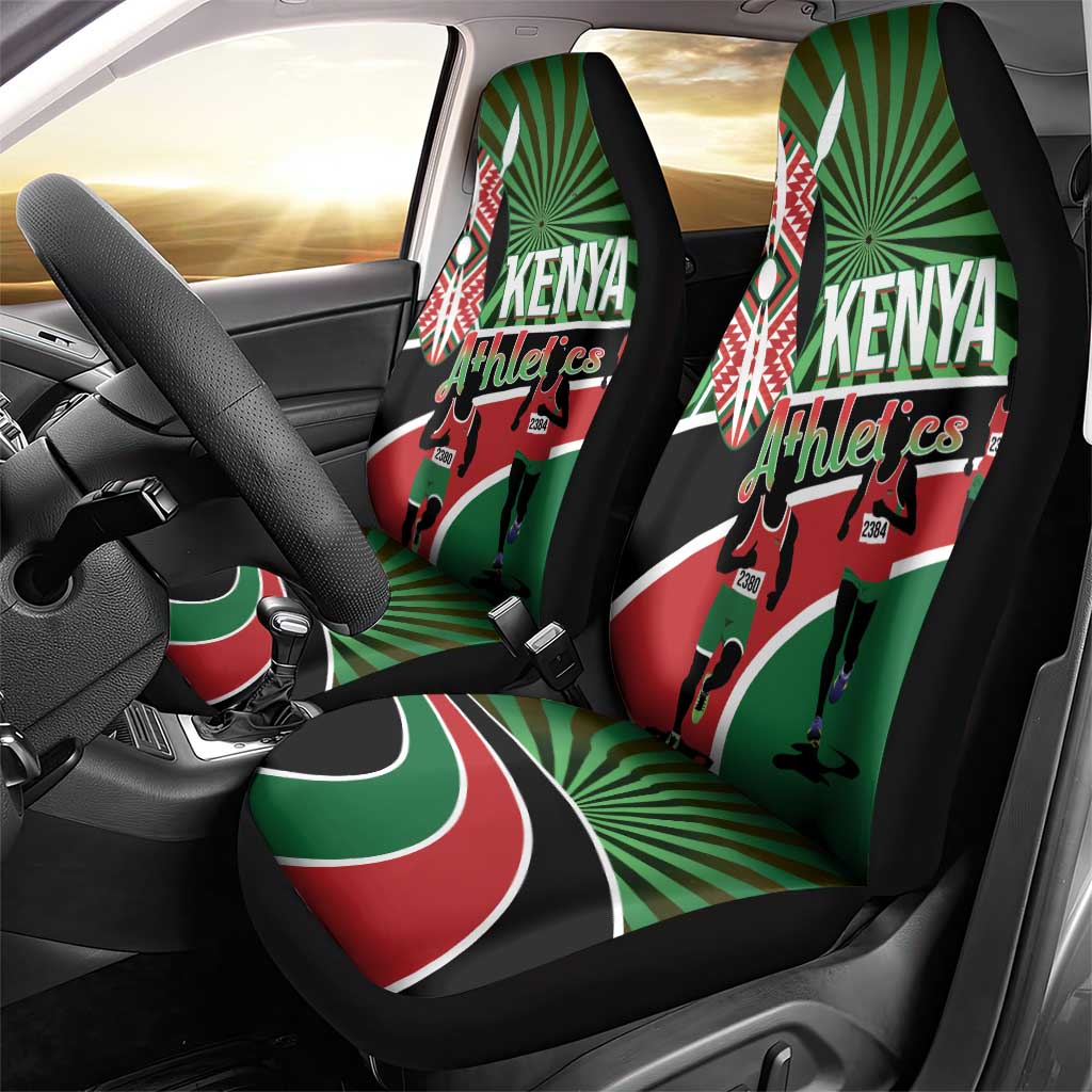 Athletics Kenya Car Seat Cover Maasai Shield Running Way - Wonder Print Shop