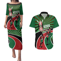 Athletics Kenya Couples Matching Puletasi and Hawaiian Shirt Maasai Shield Running Way - Wonder Print Shop