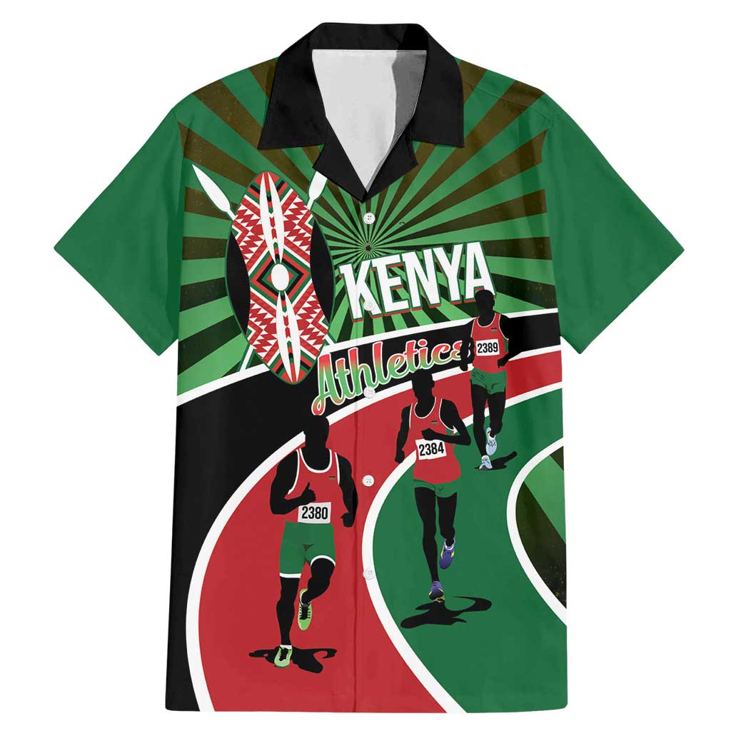 Athletics Kenya Family Matching Mermaid Dress and Hawaiian Shirt Maasai Shield Running Way - Wonder Print Shop