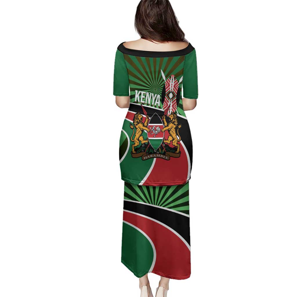 Athletics Kenya Family Matching Puletasi and Hawaiian Shirt Maasai Shield Running Way - Wonder Print Shop