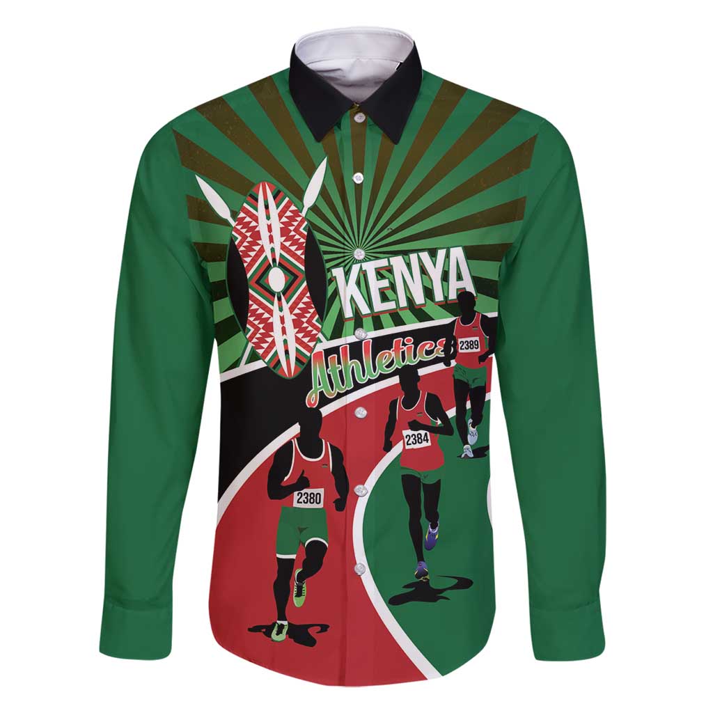 Athletics Kenya Family Matching Summer Maxi Dress and Hawaiian Shirt Maasai Shield Running Way - Wonder Print Shop