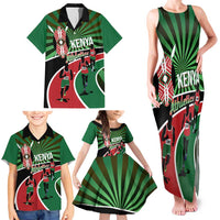 Athletics Kenya Family Matching Tank Maxi Dress and Hawaiian Shirt Maasai Shield Running Way - Wonder Print Shop