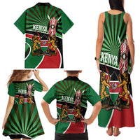 Athletics Kenya Family Matching Tank Maxi Dress and Hawaiian Shirt Maasai Shield Running Way - Wonder Print Shop