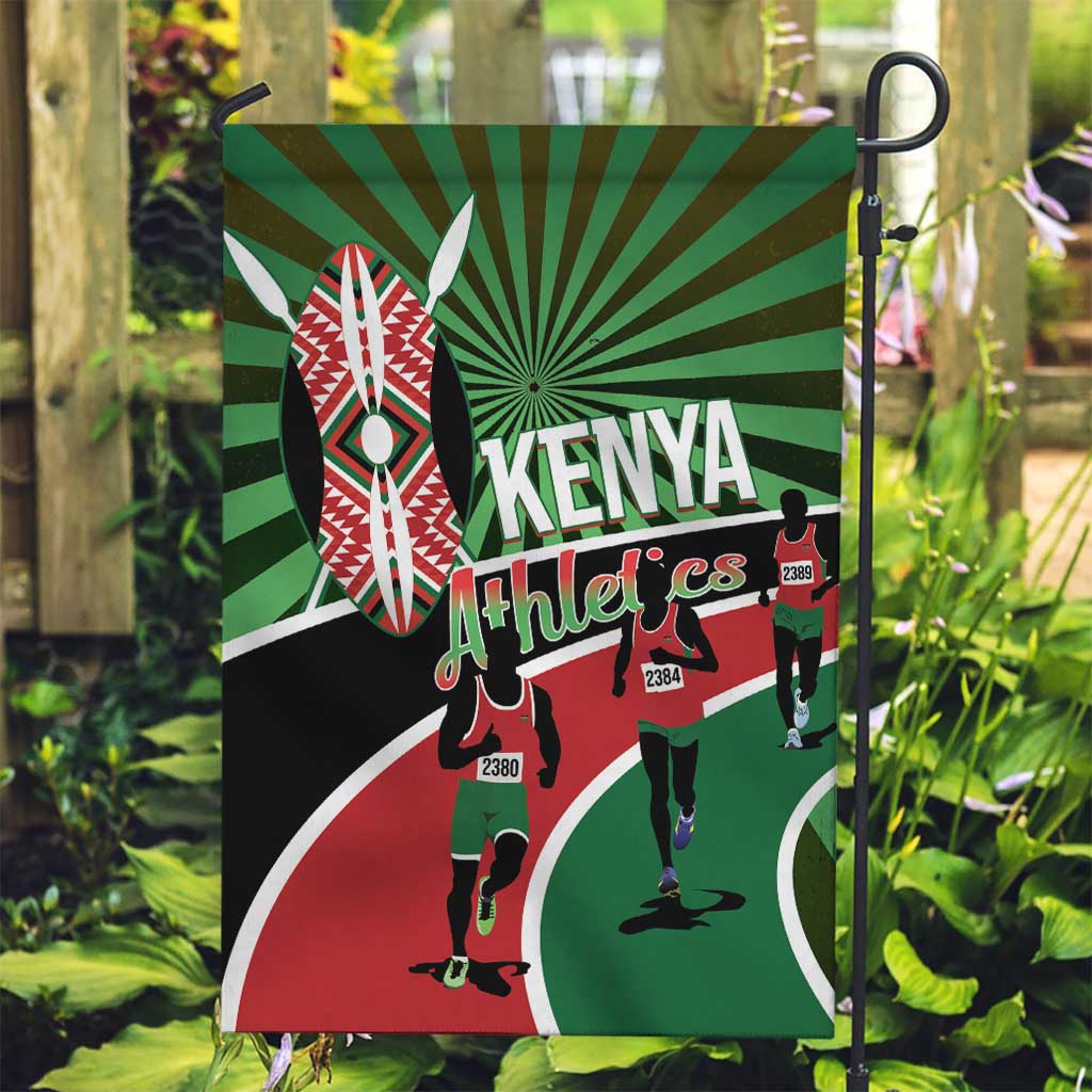 Athletics Kenya Garden Flag Maasai Shield Running Way - Wonder Print Shop