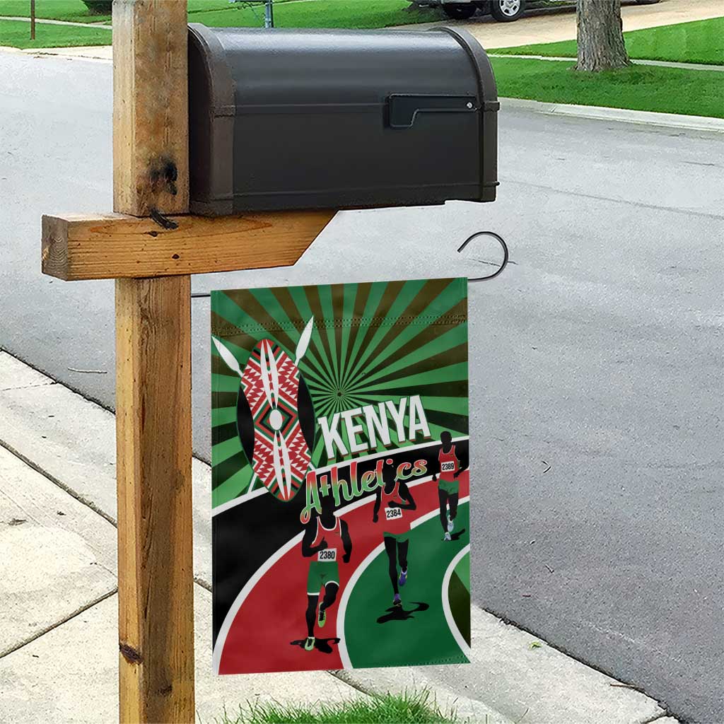 Athletics Kenya Garden Flag Maasai Shield Running Way - Wonder Print Shop