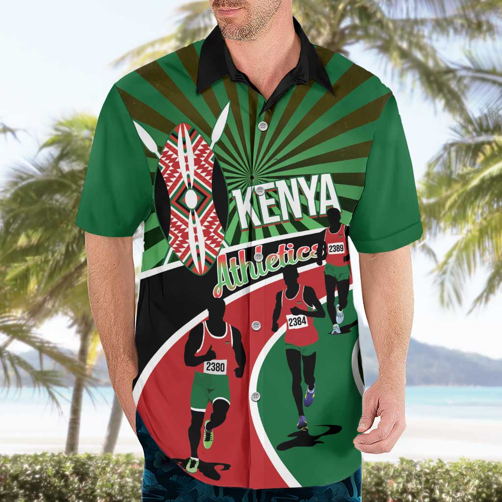 Athletics Kenya Hawaiian Shirt Maasai Shield Running Way - Wonder Print Shop
