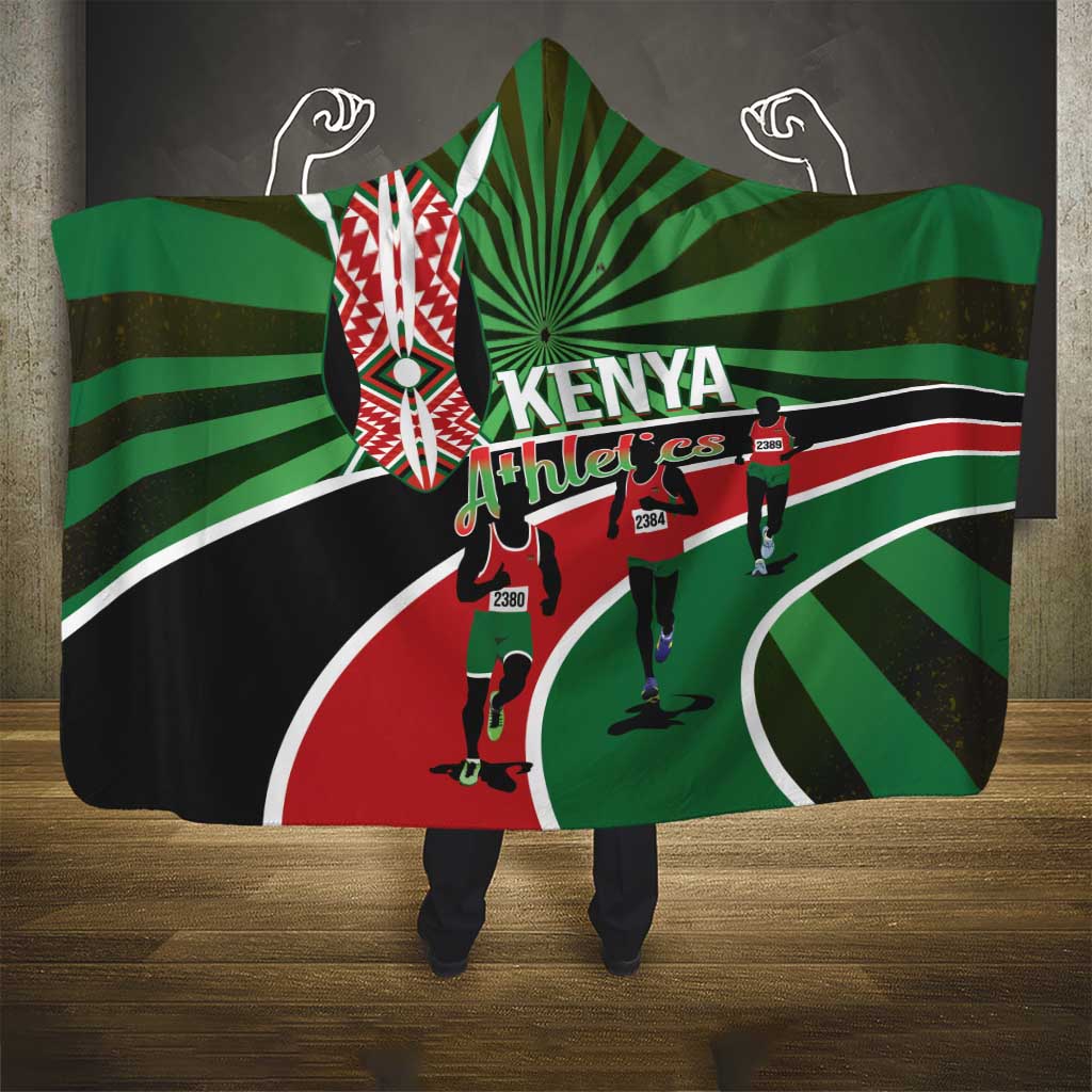 Athletics Kenya Hooded Blanket Maasai Shield Running Way - Wonder Print Shop