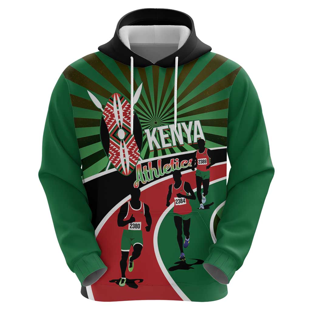 Athletics Kenya Hoodie Maasai Shield Running Way - Wonder Print Shop
