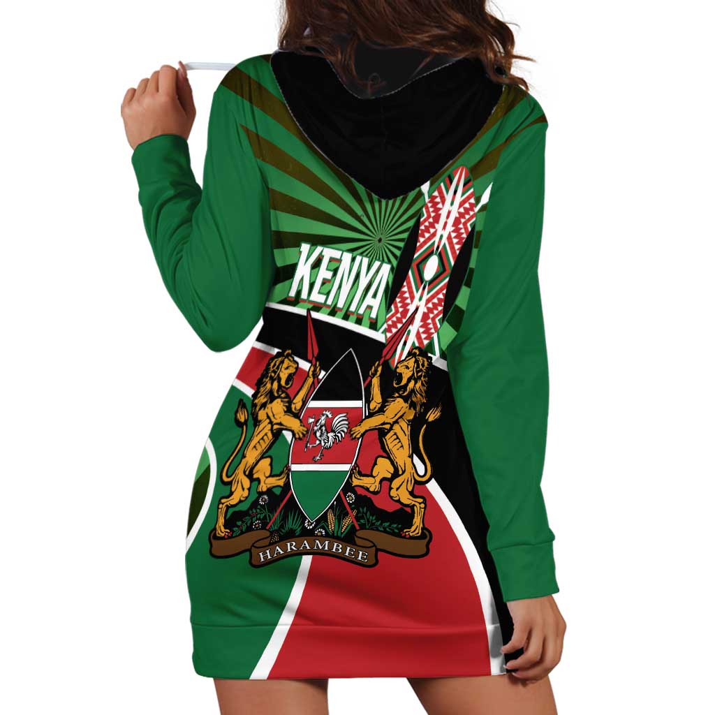 Athletics Kenya Hoodie Dress Maasai Shield Running Way - Wonder Print Shop