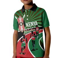 Athletics Kenya Kid Polo Shirt Maasai Shield Running Way - Wonder Print Shop