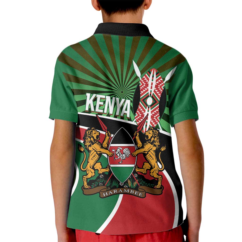 Athletics Kenya Kid Polo Shirt Maasai Shield Running Way - Wonder Print Shop