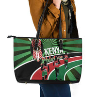 Athletics Kenya Leather Tote Bag Maasai Shield Running Way - Wonder Print Shop