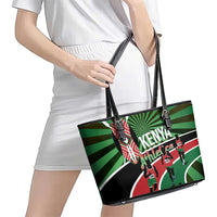 Athletics Kenya Leather Tote Bag Maasai Shield Running Way - Wonder Print Shop